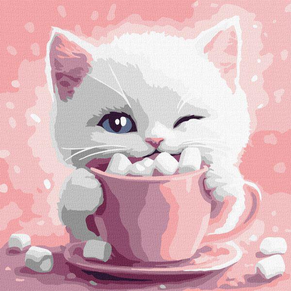 Картина по номерам Ideyka Какао для котика № 3 30х30 см (Id-KHO6716)