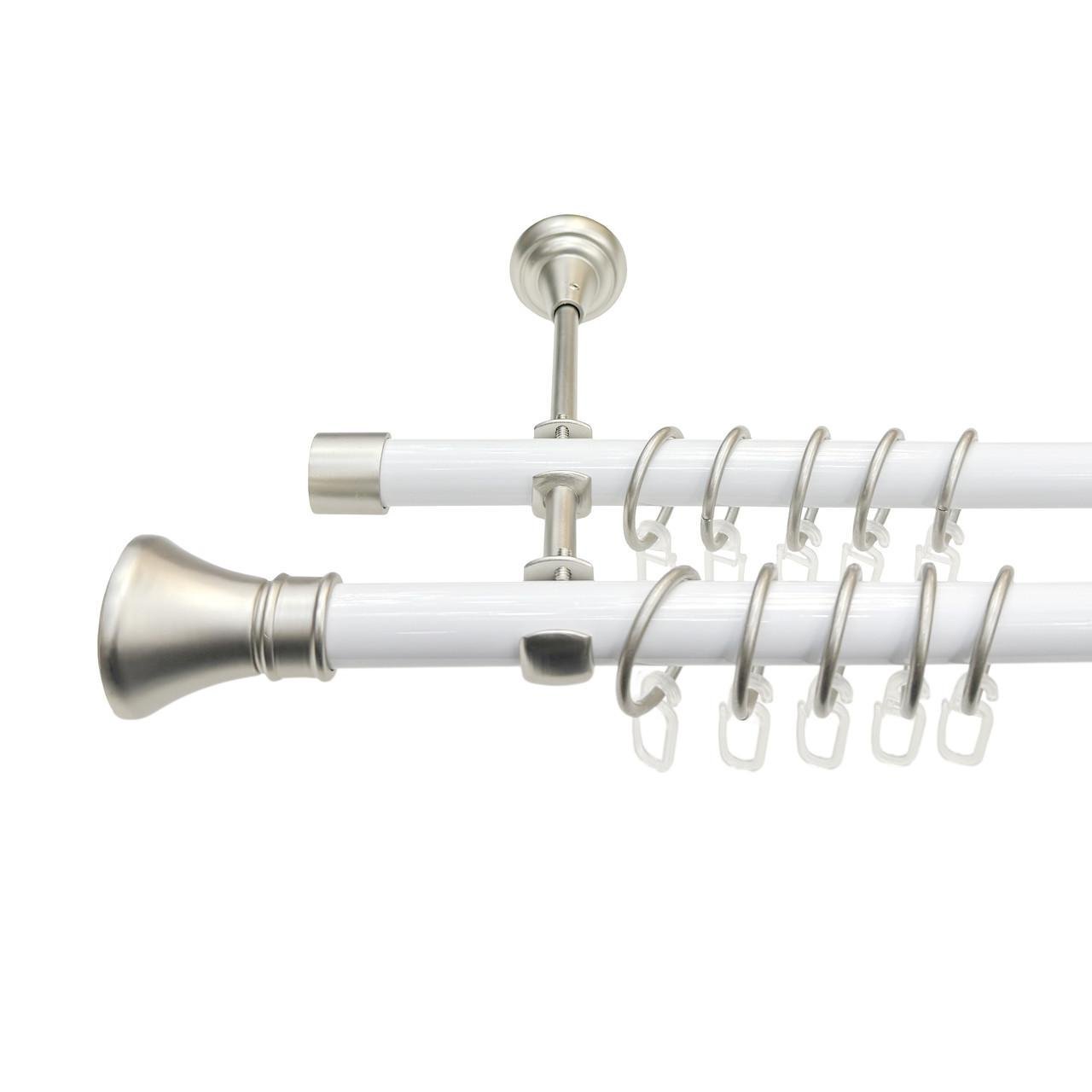 Карниз металевий Orvit Люксор двохрядний 25/19 мм 200 см Білий/Сатин (009-1083)