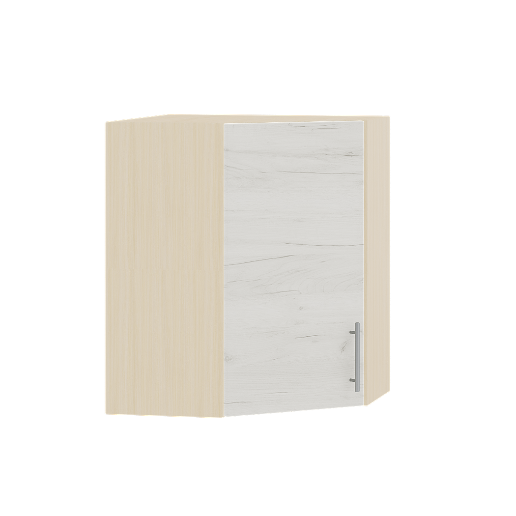 Шкаф верхний Эверест Оптима модуль Верх угловой В17-600 60х60х72 см Дуб крафт белый/Дуб Молочный (03830)