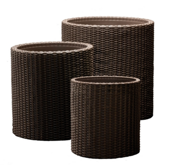 Набор кашпо Keter Cylinder Planter S/M/L 3 шт. Коричневый 220455