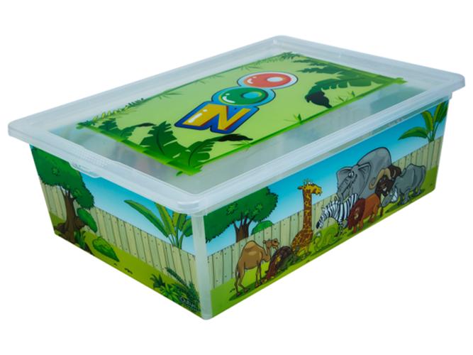 Контейнер с крышкой Qutu Light Box 25 л Zoo (MLM-LIGHT-BOX-S-K-ZOO-25L_)