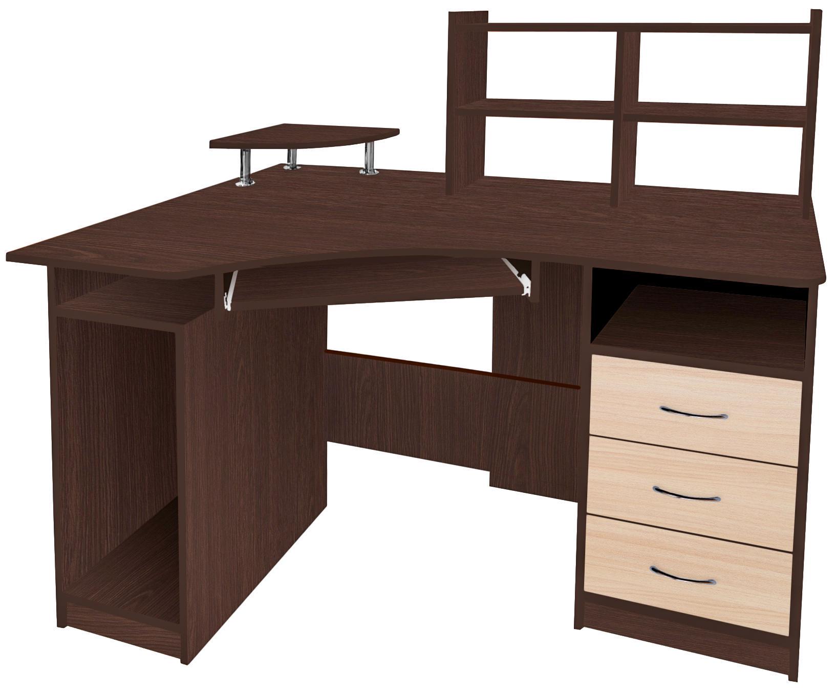 Стол компьютерный МАКСИ-МЕбель Вектор 2 плюс Венге магия/Дуб молочный (11867)