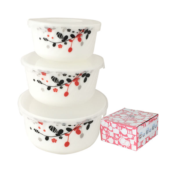 Набір салатників з кришкою SNT Червоний та чорний (MSN-30053-1066) Набір салатників з кришкою SNT Червоний та чорний (MSN-30053-1066)