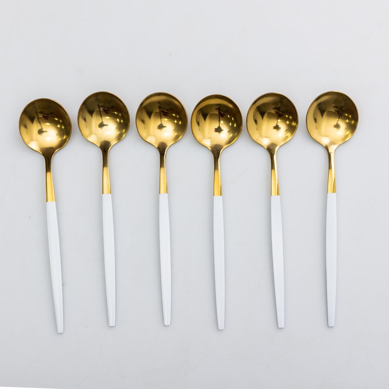 Набор столовых ложек из нержавеющей стали 6 шт. Белый (HP-20-8) - фото 5 Набор столовых ложек из нержавеющей стали 6 шт. Белый (HP-20-8) - фото 5