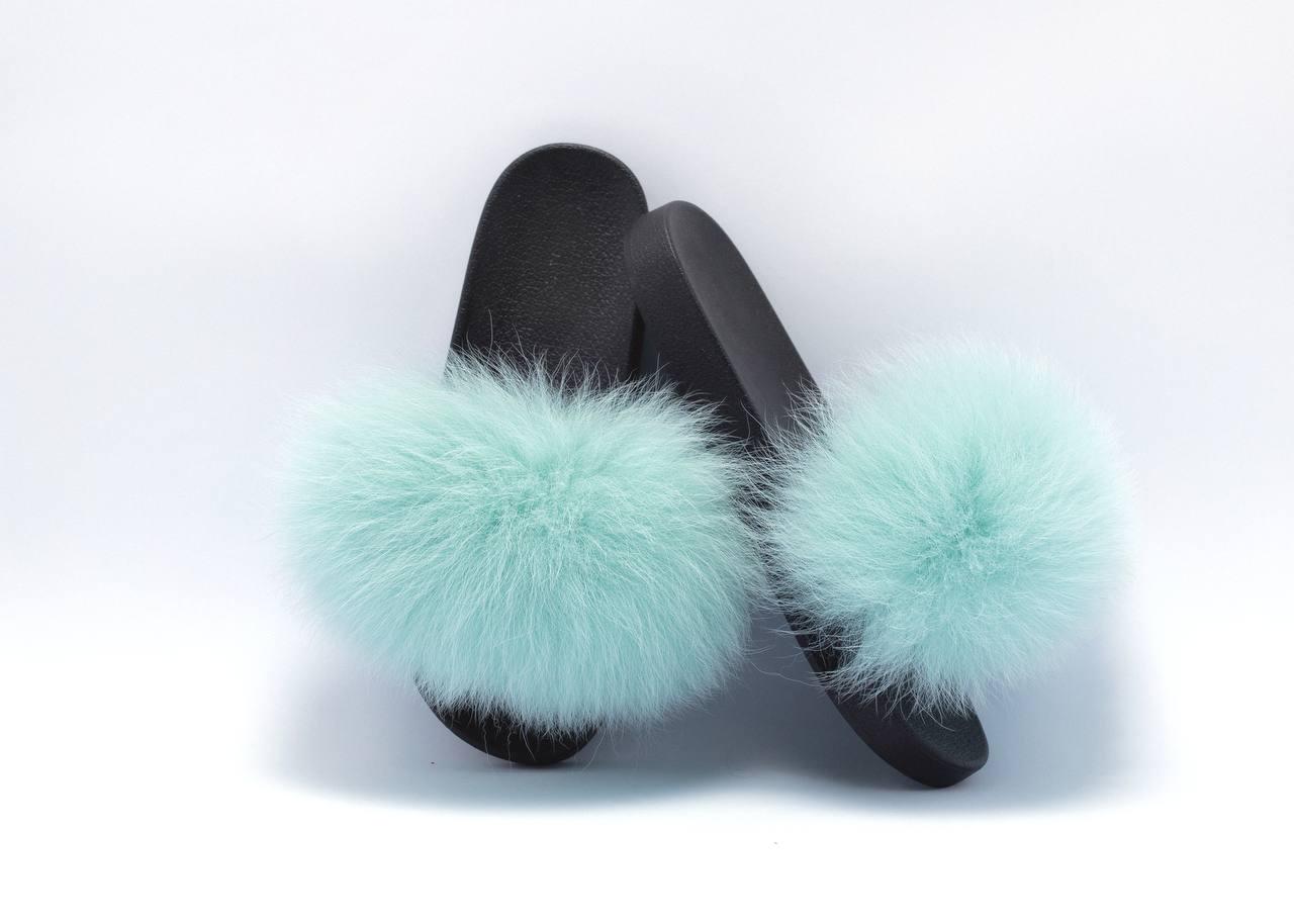 Тапочки Алвані з натуральним хутром песця р. 41 М'ятний - фото 2 Тапочки Алвані з натуральним хутром песця р. 41 М'ятний - фото 2