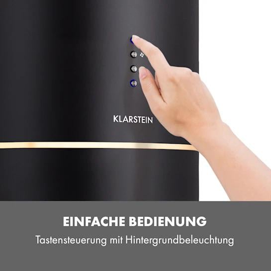 Вытяжка кухонная островная Klarstein Tron Ambience рециркуляция LED d 38 см 540 м3 ч Черный - фото 6