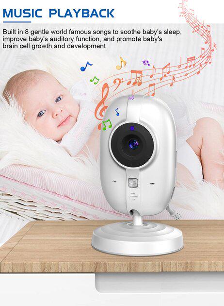 Відеоняня Baby Monitor ABM600 з датчиком звуку з портативним дисплеєм та вимірюванням температури - фото 12