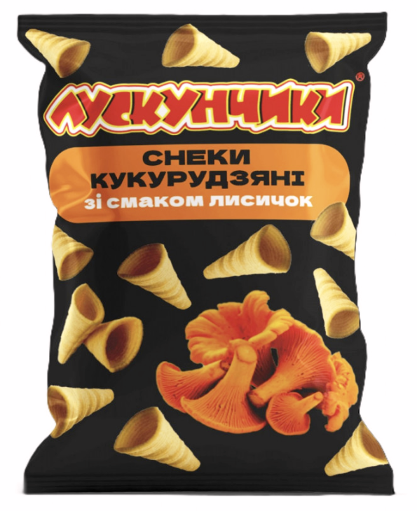 Снеки кукурудзяні Лускунчики зі смаком та ароматом лисичок м/у 130 г