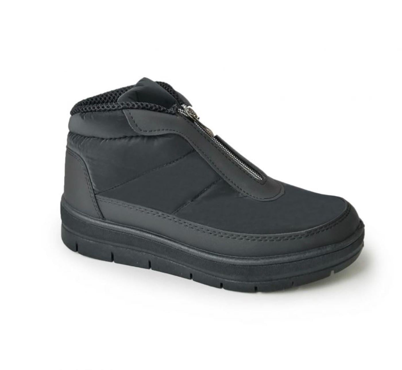 Дутики женские с мехом Kredo  зимние короткие 9 см на молнии р. 39 Черный (4220004)