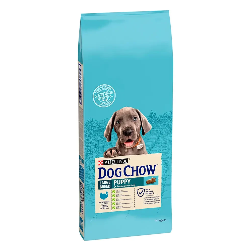 Сухой корм для щенков больших пород Dog Chow Large Breed Puppy 14 кг индейка - фото 2 Сухой корм для щенков больших пород Dog Chow Large Breed Puppy 14 кг индейка - фото 2
