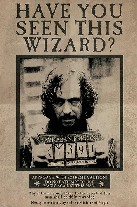 Постер плакат Гарри Поттер Wanted Sirius Black 61x91,5 см