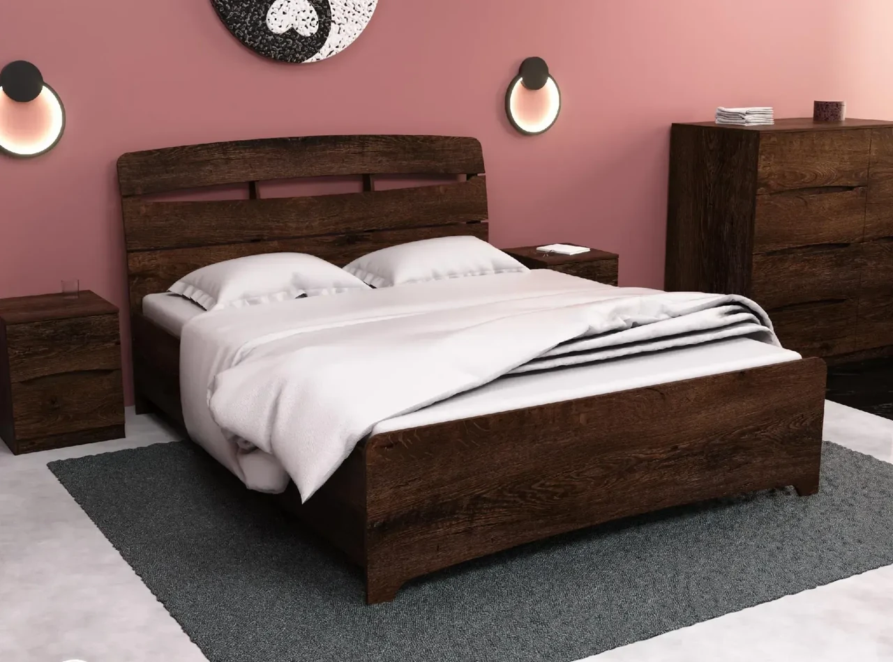 Кровать двуспальная Kontinent DELTA 140x200 см Дуб Конкордия (79788833)