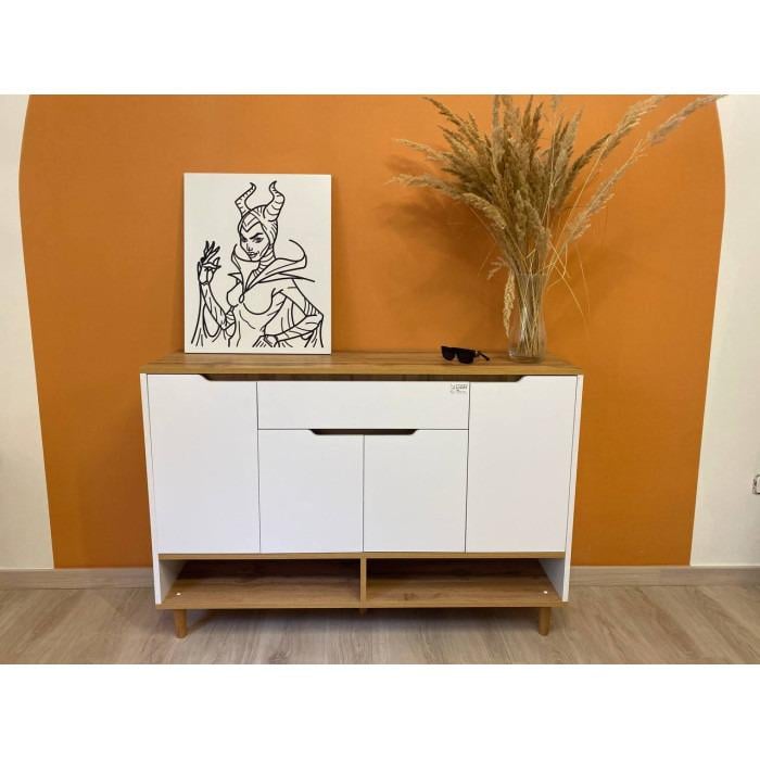 Комод с дверцами и ящиком без ручек Салливан Т-2 1200x330x830 мм Антрацит - фото 4