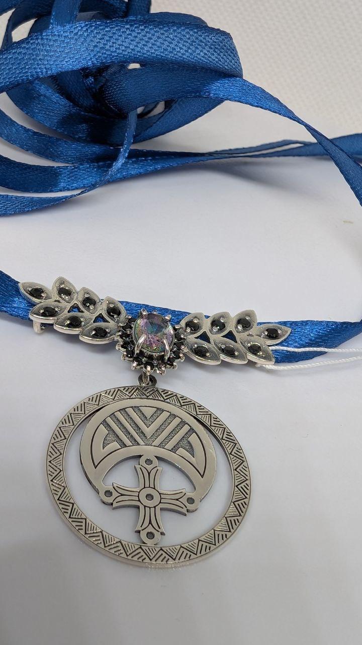 Кулон-медальйон Дукач Луниця з хрестиком срібло 925 проби (2934565497)