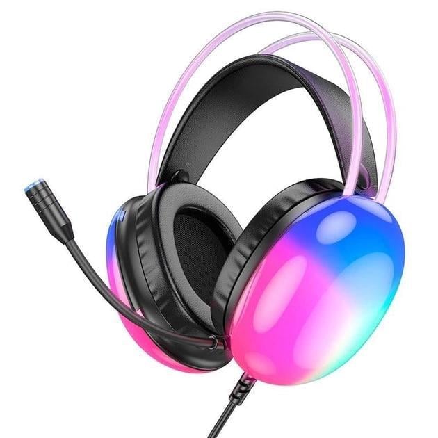 Наушники игровые Hoco W109 Plus Rich Channel Gaming RGB подсветка Black (000395)