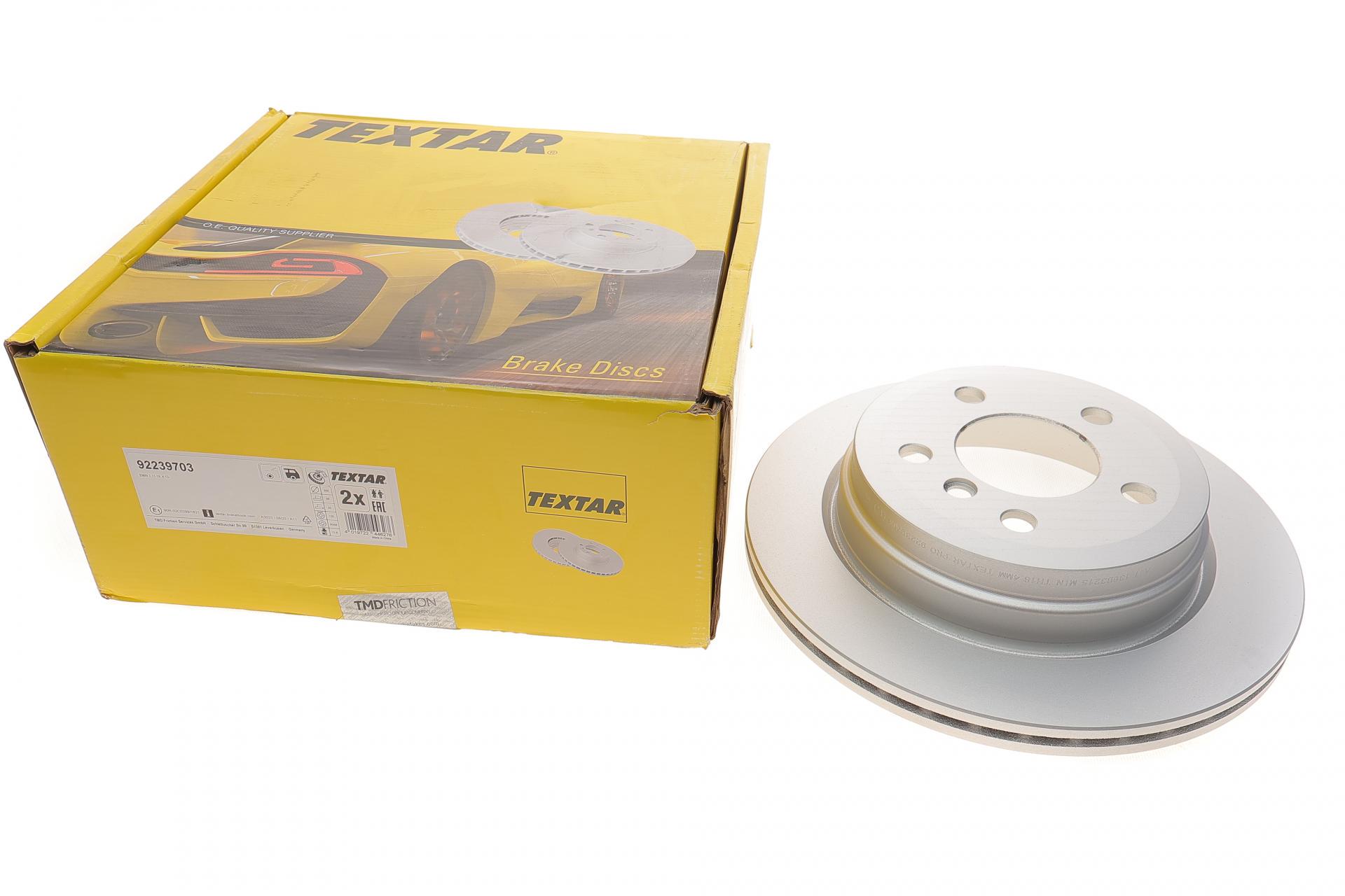 Диск тормозной задний TEXTAR для BMW 3 F30/F31/ 4 F32/F36 11- PRO 300x20 мм (92239703)