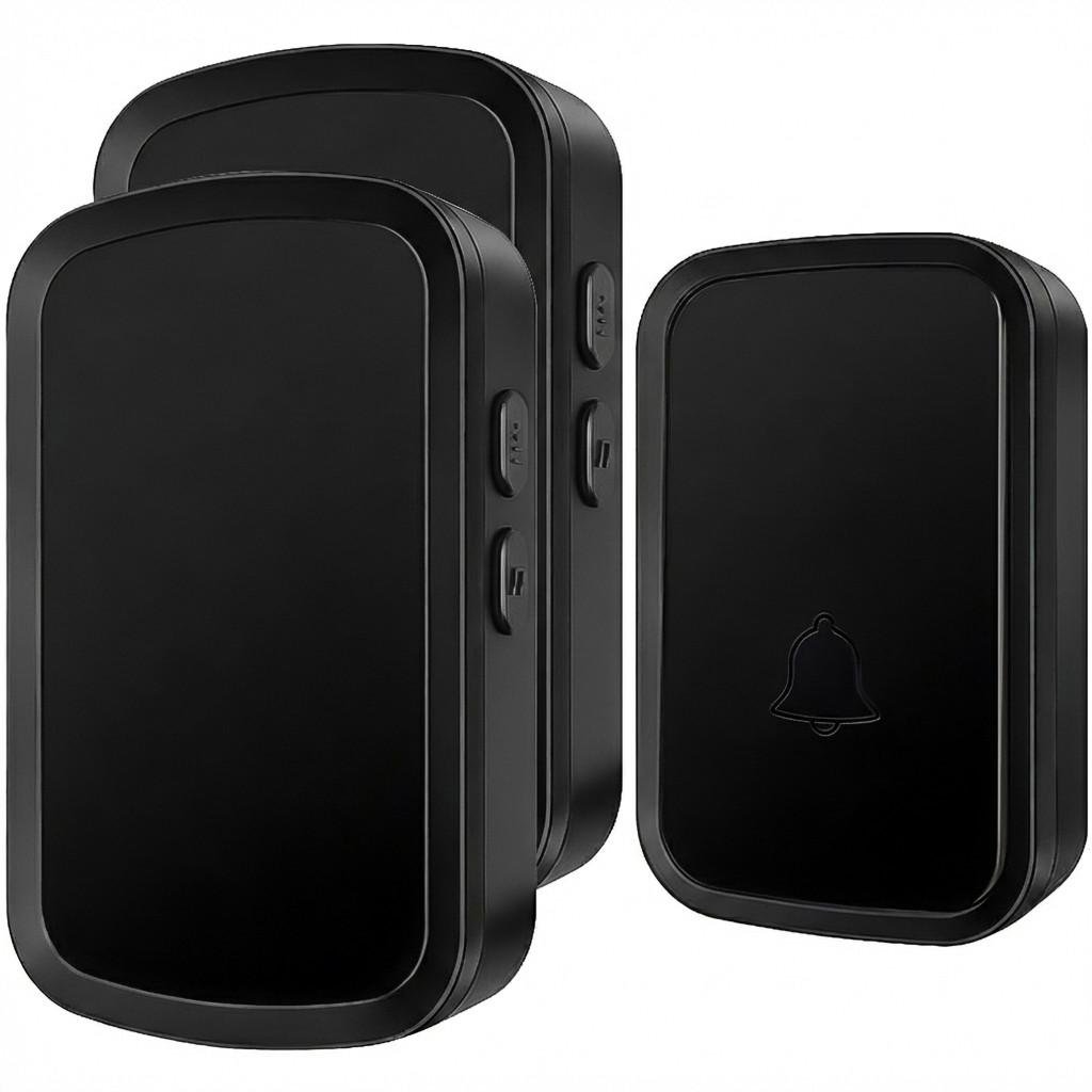 Дзвінок бездротовий дверний Digital Lion WDB-01b-2 з двома приймачами на батарейках до 300 м Black