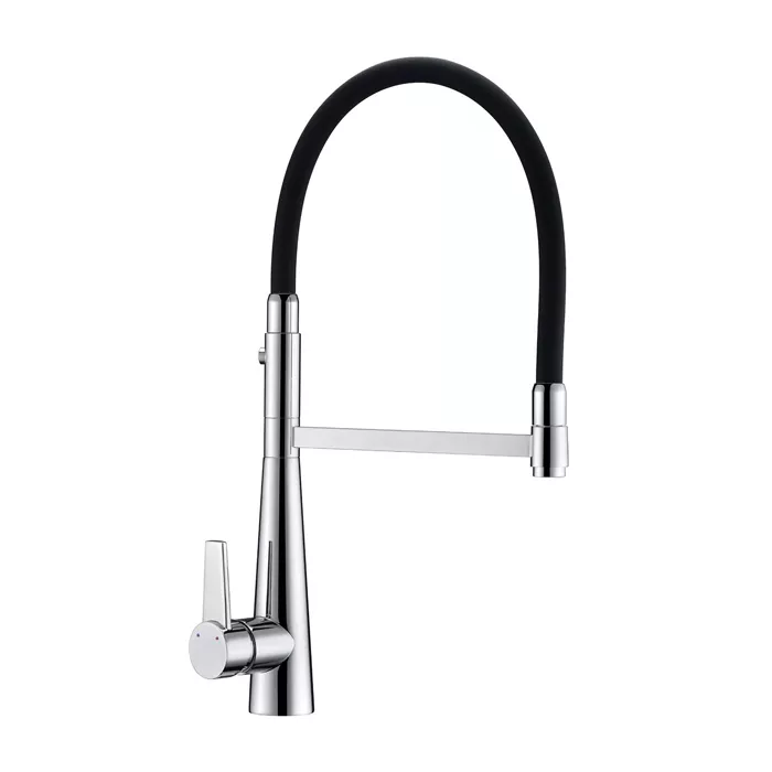 Змішувач з гнучким виливом для кухні Gappo G4398-15 2 режими Чорний/Хром (SQ-1041641)
