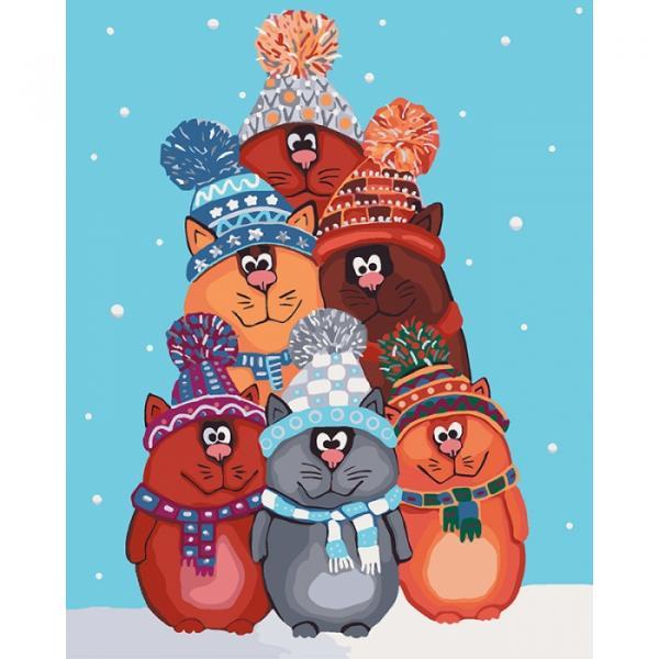 Набор для росписи по номерам Идейка Животные Веселые пушистики 40х50 см (КНО4105-mt)