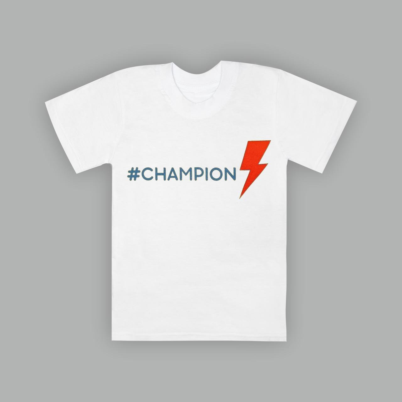 Футболка детская хлопковая для мальчика Gabbi Чемпион 92 см Белый (11943)