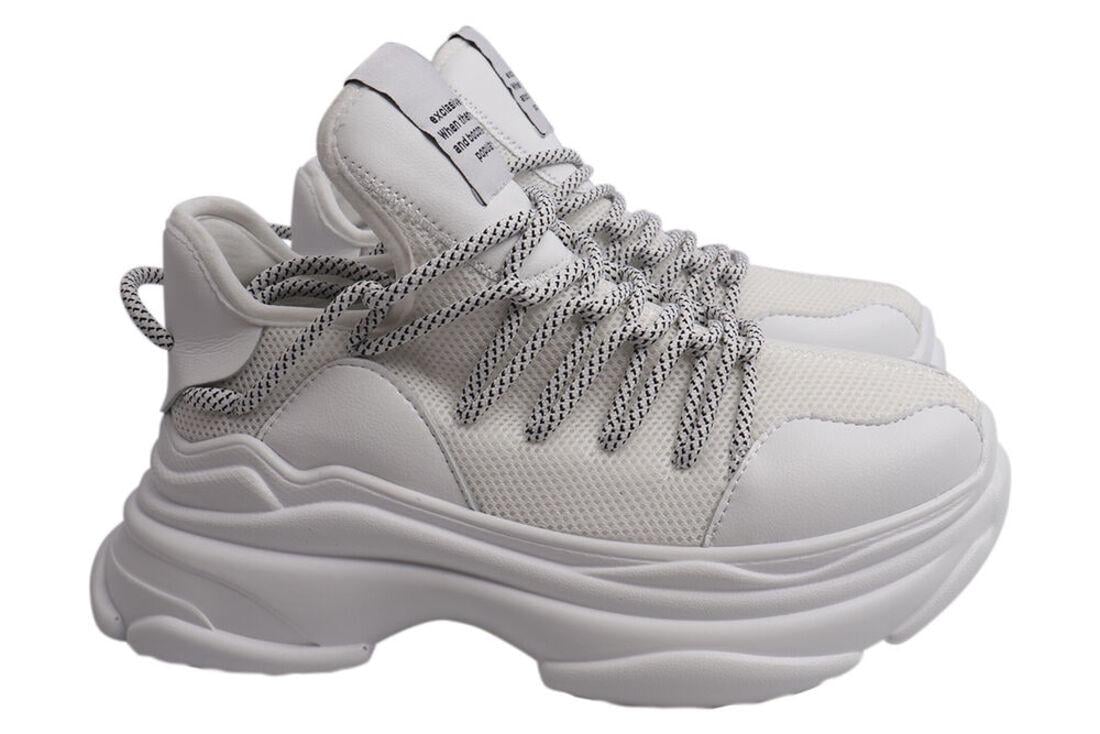 Кроссовки женские Li Fexpert из текстиля на платформе на шнуровке р. 36 Белый (637-21DK)