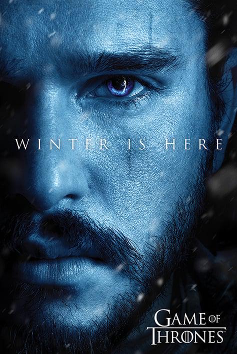 Постер плакат Игра Престолов Зима Близко Джон/Game Of Thrones Winter is Here Jon 61x91,5 см