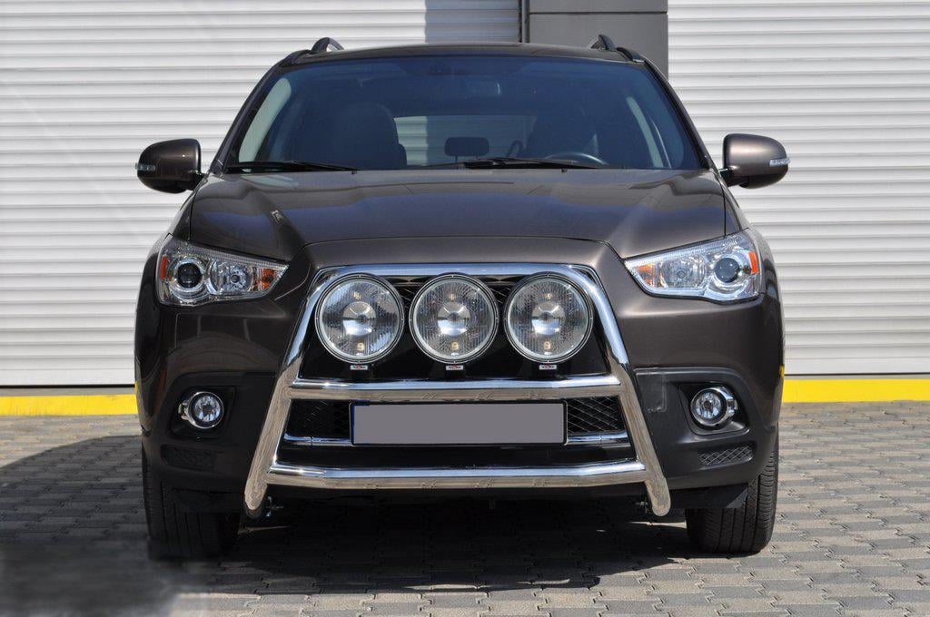 Кенгурятник WT018 CAN для Mitsubishi ASX 2010-2023 гг. нержавеющая сталь Хром