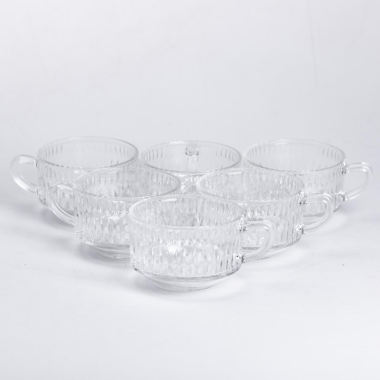 Набір скляних чашок Strips 6 шт. по 270 мл Прозорий - фото 2 Набір скляних чашок Strips 6 шт. по 270 мл Прозорий - фото 2