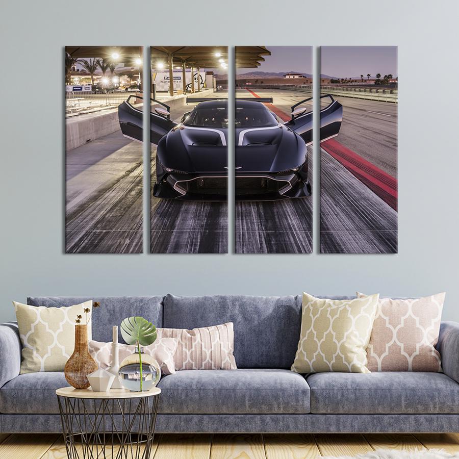 Картина на холсте Крутой автомобиль Aston Martin Vulcan 89x53 см (1410-41)