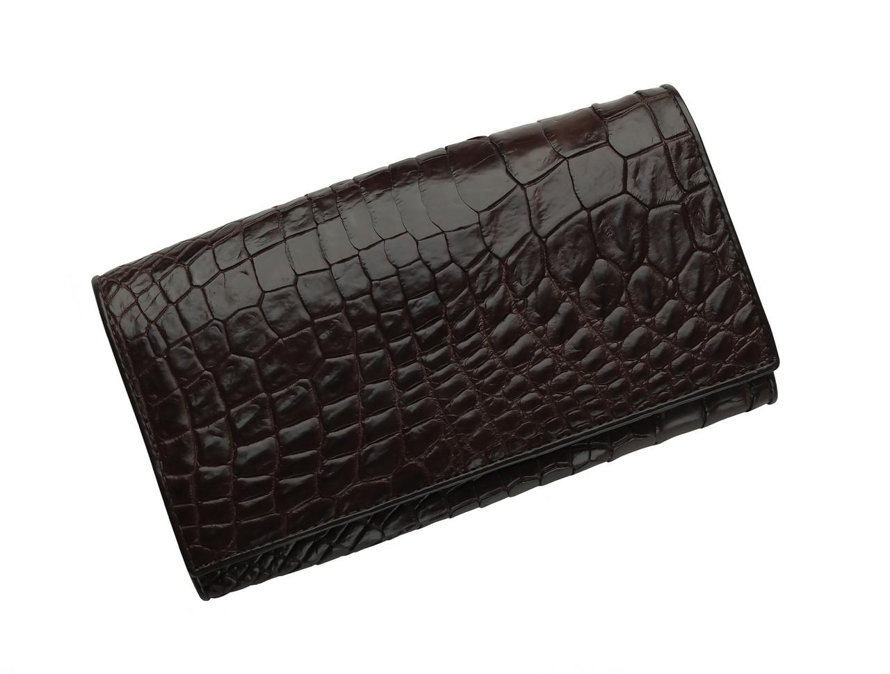 Гаманець Ekzotic Leather зі шкіри крокодила Коричневий (cw 95)