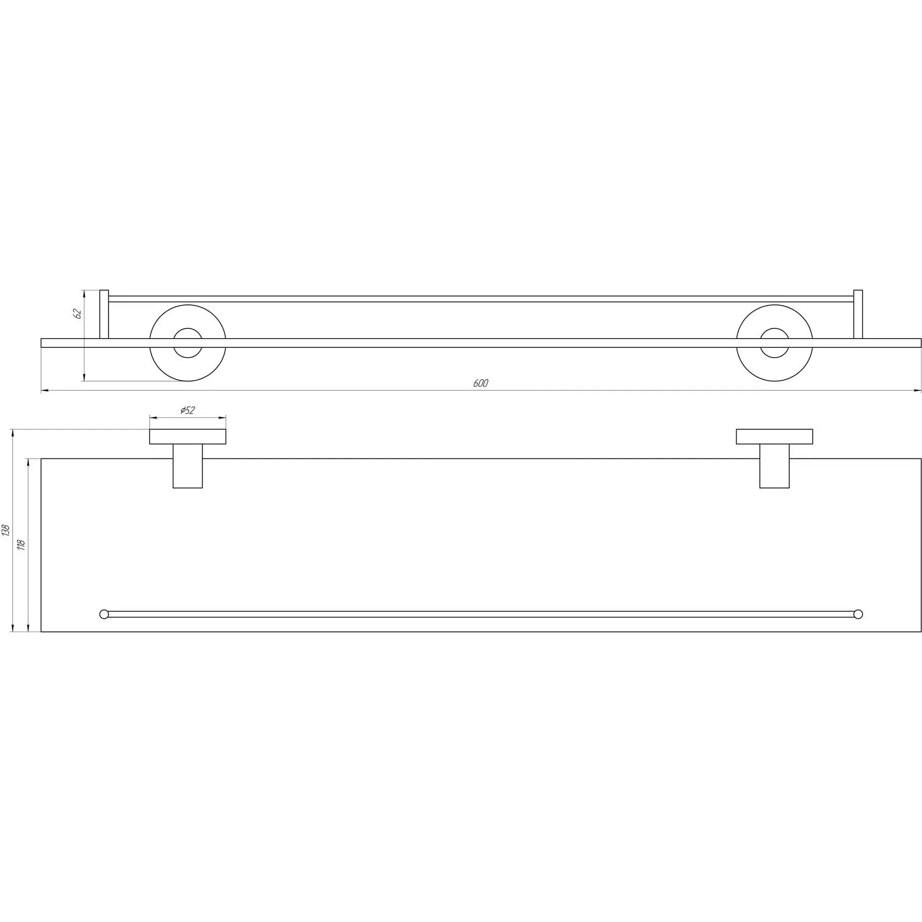 Полка Globus Lux BS8427 Черный матовый (GSR-000021194) - фото 3