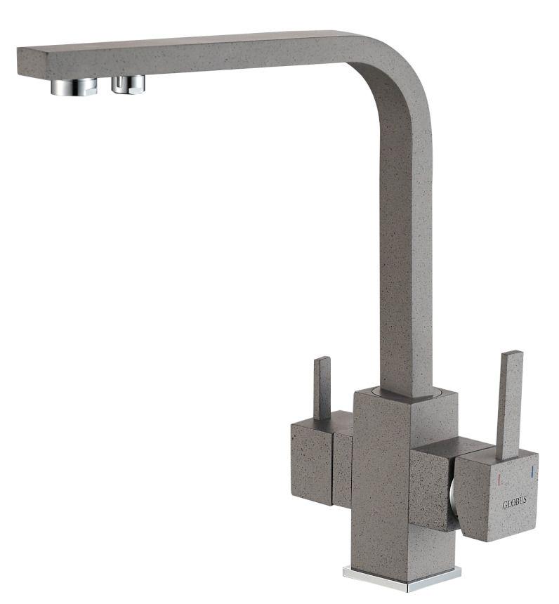 Смеситель для кухни Globus Lux GLLR-0111-2-ARENA 000019246 на две воды Серый (108488)