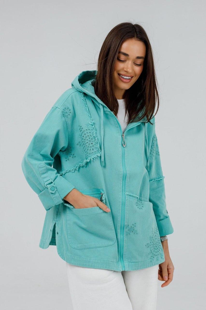 Куртка-вітровка жіноча котонова 5XL Оливковий (8611d/5XL) Куртка-вітровка жіноча котонова 5XL Оливковий (8611d/5XL)