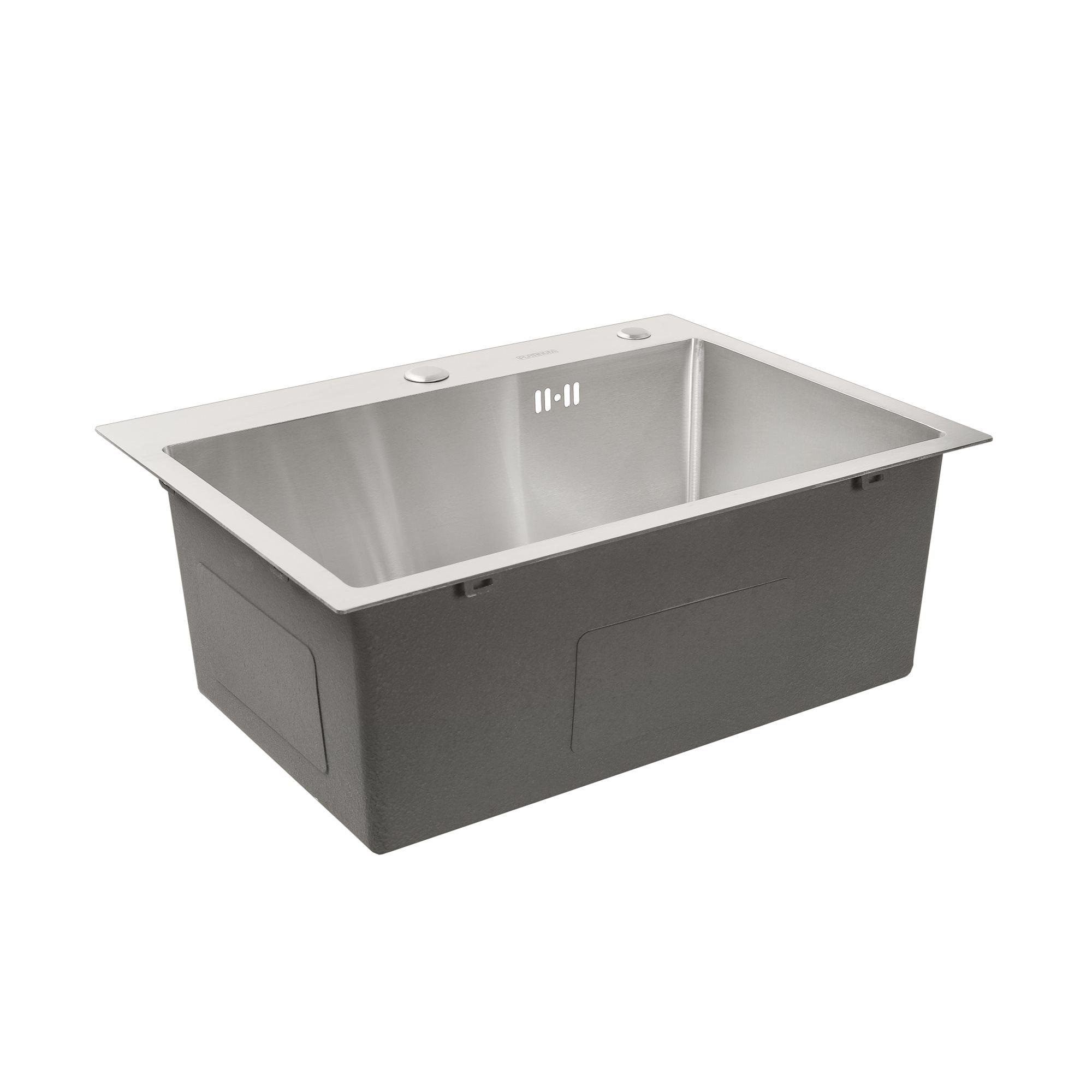 Мойка кухонная Platinum Handmade 3,0/1,5 мм с дозатором 580х430х220 мм - фото 6