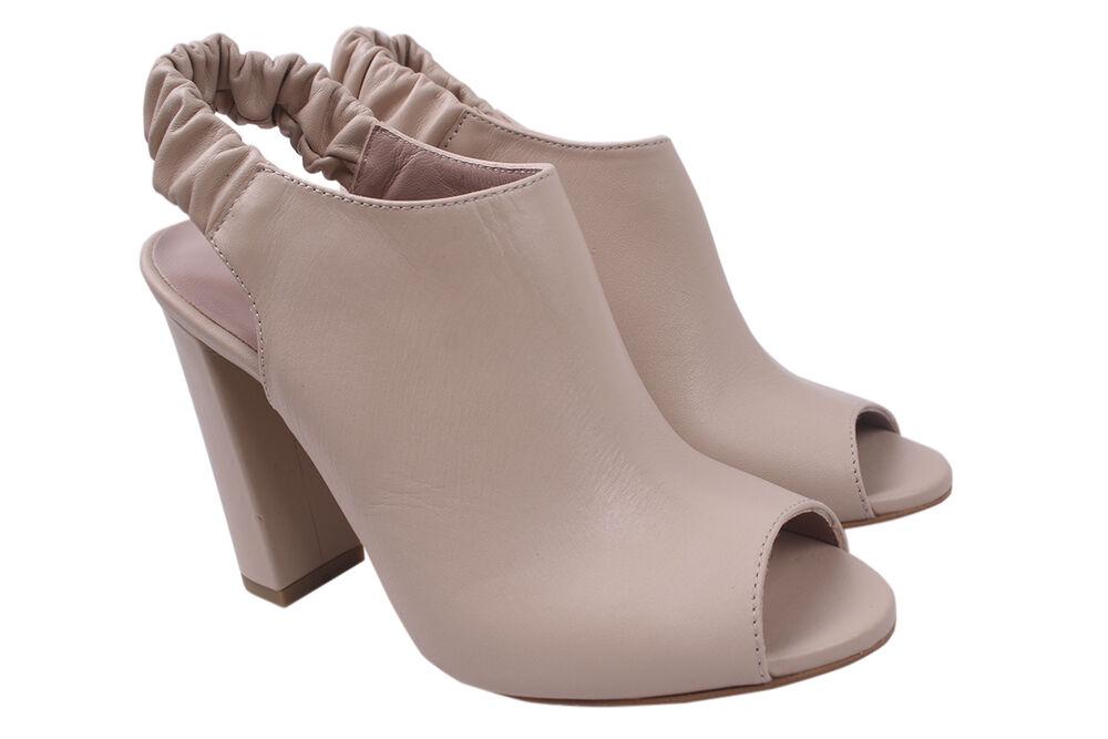 Босоножки женские Aquamarin на каблуке из кожи р. 40 Бежевый (1743-20LB)