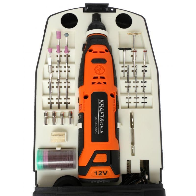 Шліфмашина пряма Kraft&Dele KD1669 2188002200 12 5000–25000 об/хв з набором аксесуарів 55 шт. - фото 6