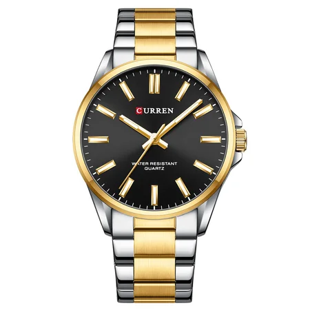 Наручний годинник Curren 9090 Silver/Gold/Black