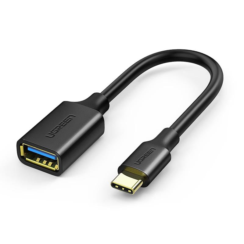 Адаптер UGREEN US154 Type-C Male USB 3,0 Female with Cable 15 см Black (30701)