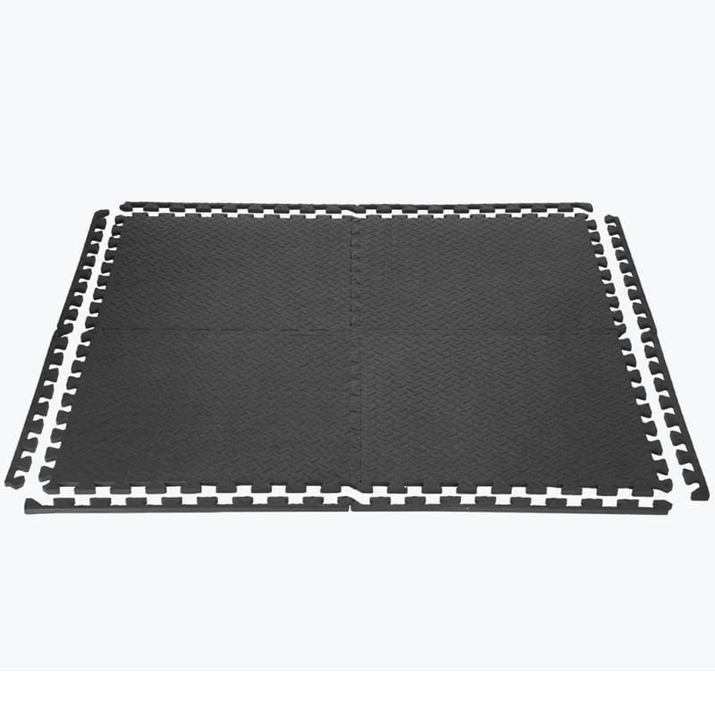 Мат-пазл татами ласточкин хвост Feel Fit покрытие для спортзала 4 штуки 60х60х1 см 120х120 см Черный Мат-пазл татами ласточкин хвост Feel Fit покрытие для спортзала 4 штуки 60х60х1 см 120х120 см Черный