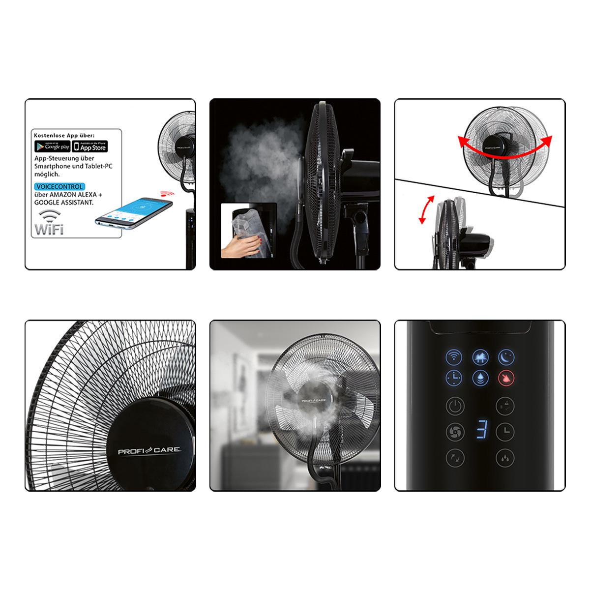 Вентилятор Profi Care PC-VL 3089 LB Wifi 70 Вт із зволожувачем Чорний (PC-VL 3089) - фото 3 Вентилятор Profi Care PC-VL 3089 LB Wifi 70 Вт із зволожувачем Чорний (PC-VL 3089) - фото 3