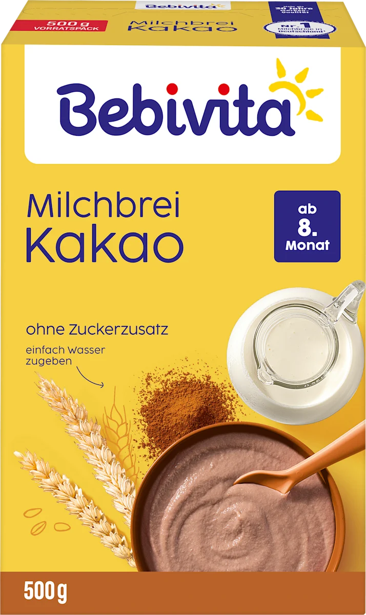 Каша молочна пшенична Bebivita з какао для дітей з 8 місяців 500 г
