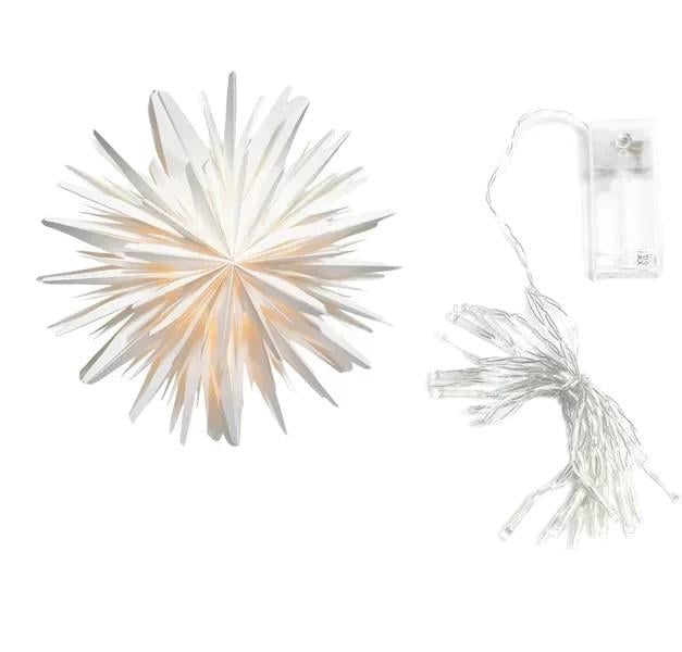 Фонарь декоративный EANLOLY звезда бумажный 3D с LED подсветкой 45 см Белый