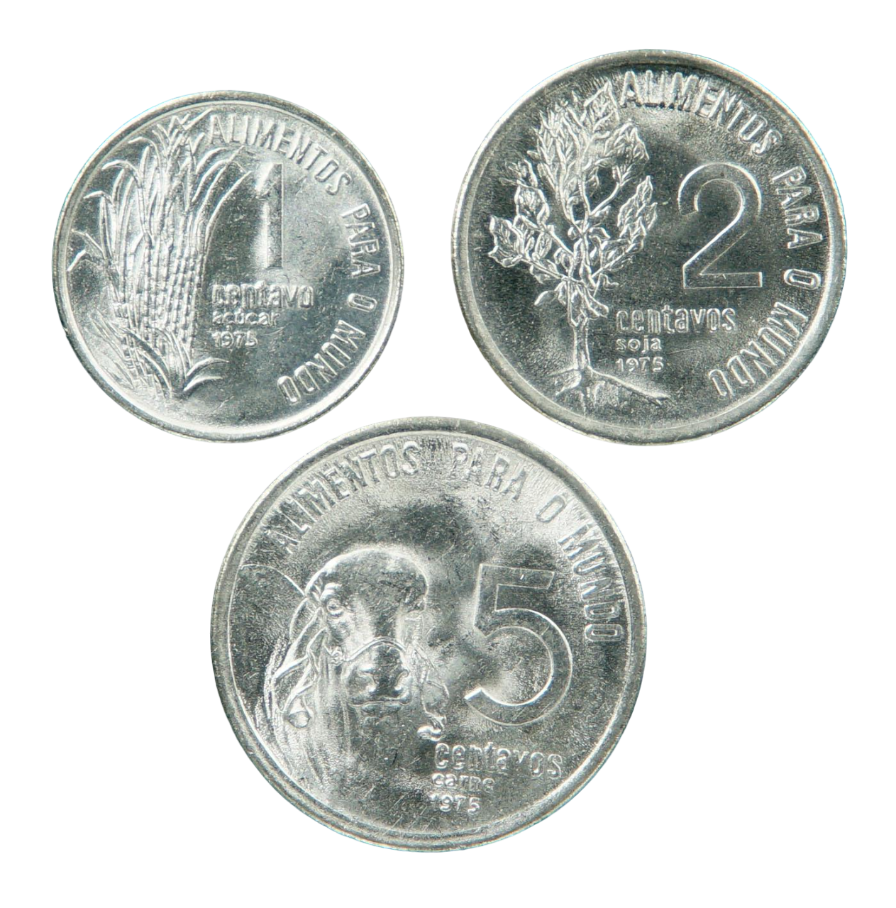 Набор коллекционных монет Бразилия 1975 года 1/2/5 сентаво