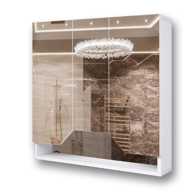 Шкаф зеркальный для ванной комнаты с открытой полкой G-02 80 см (14398513)