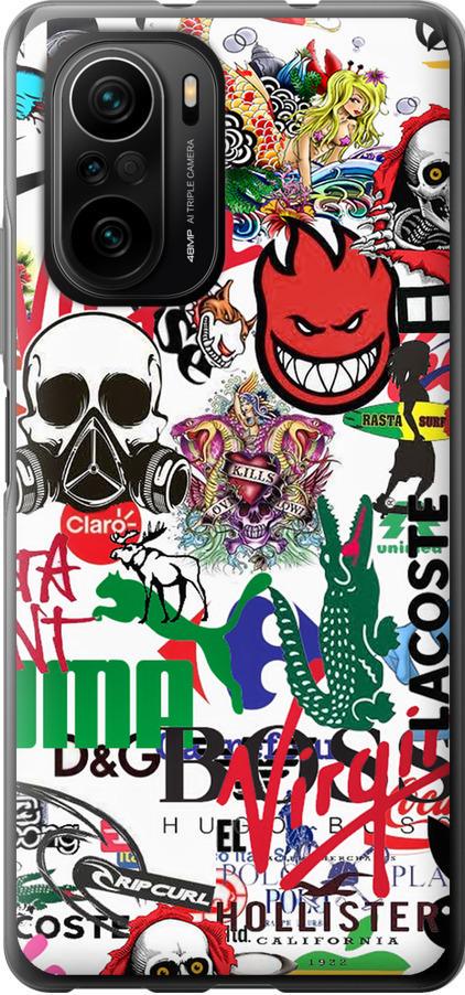 Чохол на Xiaomi Poco F3 Many different logos (4022u-2280-42517)