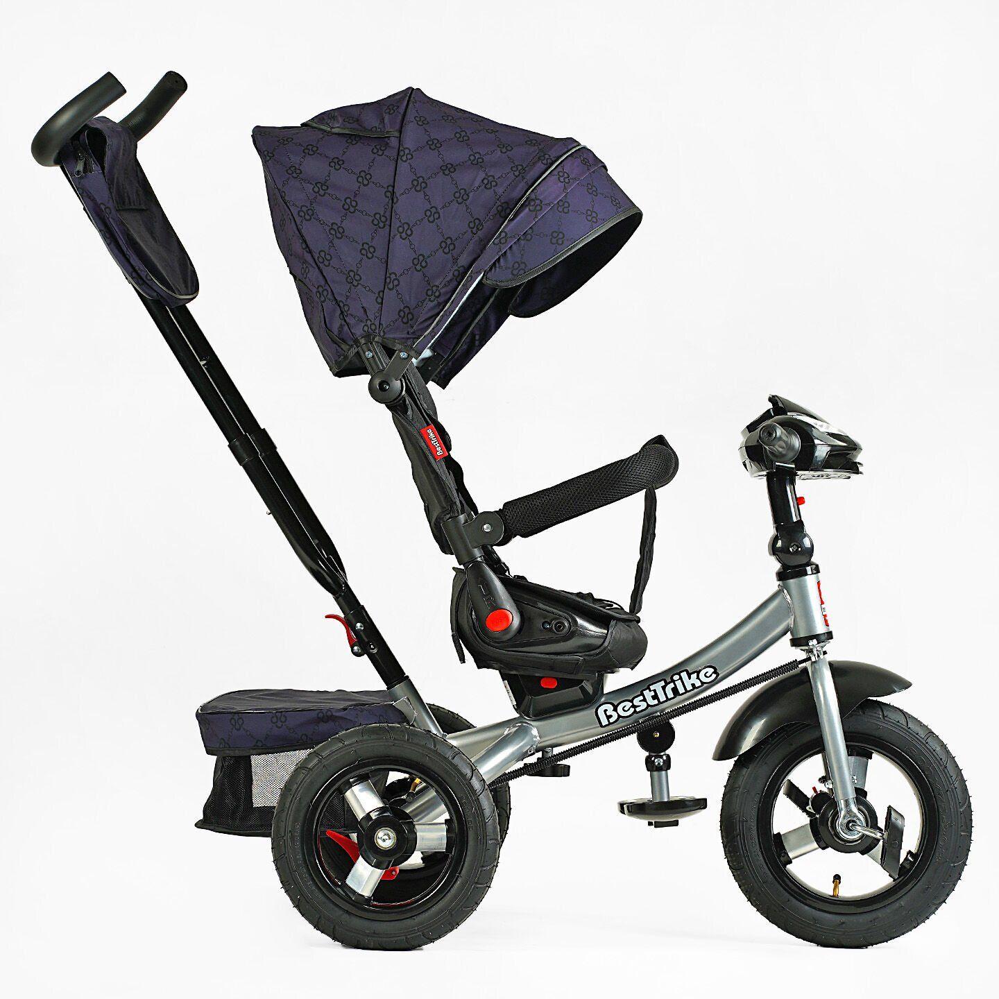 Велосипед дитячий триколісний Best Trike 6088 F надувні/фара з USB/пультом/батьківською ручкою Темно-синій (702-15) - фото 2 Велосипед дитячий триколісний Best Trike 6088 F надувні/фара з USB/пультом/батьківською ручкою Темно-синій (702-15) - фото 2