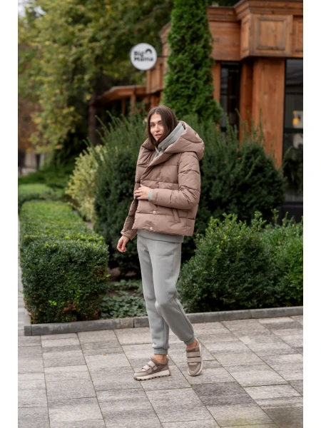 Кроссовки женские кожаные с замшевыми вставками на меху р. 37 24 см Бежевый - фото 4