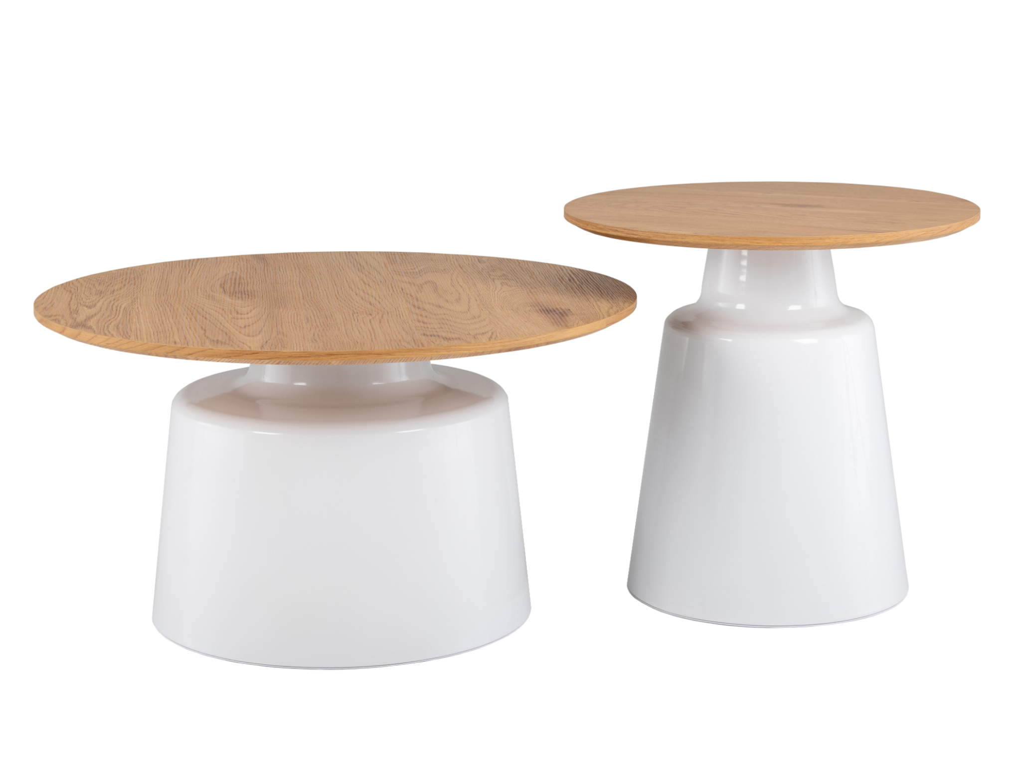 Комплект журнальних столів Vetro Беніто 700х460 мм/500х380 мм МДФ 2 шт. Дуб/Білий (СТ-50) - фото 1 Комплект журнальних столів Vetro Беніто 700х460 мм/500х380 мм МДФ 2 шт. Дуб/Білий (СТ-50) - фото 1