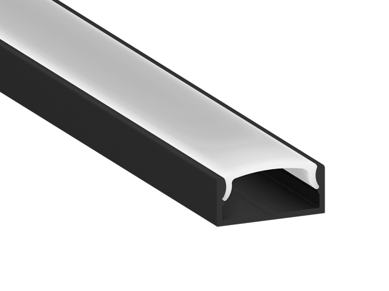 Профіль алюмінієвий для світлодіодної стрічки LEDUA АЛ-02-2 накладний 2 м Чорний (4290)