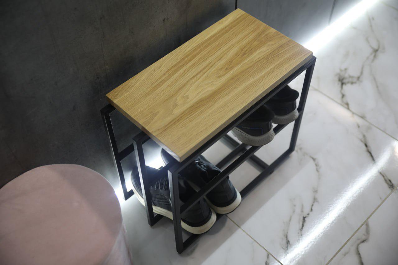 Банкетка для обуви Nova из дерева и металла Loft 40х25х45 см (ML-85.1) - фото 4 Банкетка для обуви Nova из дерева и металла Loft 40х25х45 см (ML-85.1) - фото 4
